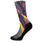 Psychedelic Trippy Fractal Print Crew Socks