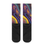 Psychedelic Trippy Fractal Print Crew Socks