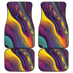 Psychedelic Trippy Fractal Print Front and Back Car Floor Mats