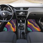 Psychedelic Trippy Fractal Print Front and Back Car Floor Mats
