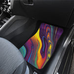 Psychedelic Trippy Fractal Print Front and Back Car Floor Mats