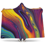 Psychedelic Trippy Fractal Print Hooded Blanket