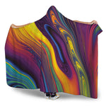 Psychedelic Trippy Fractal Print Hooded Blanket