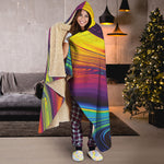 Psychedelic Trippy Fractal Print Hooded Blanket