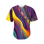 Psychedelic Trippy Fractal Print Men's Baseball Jersey