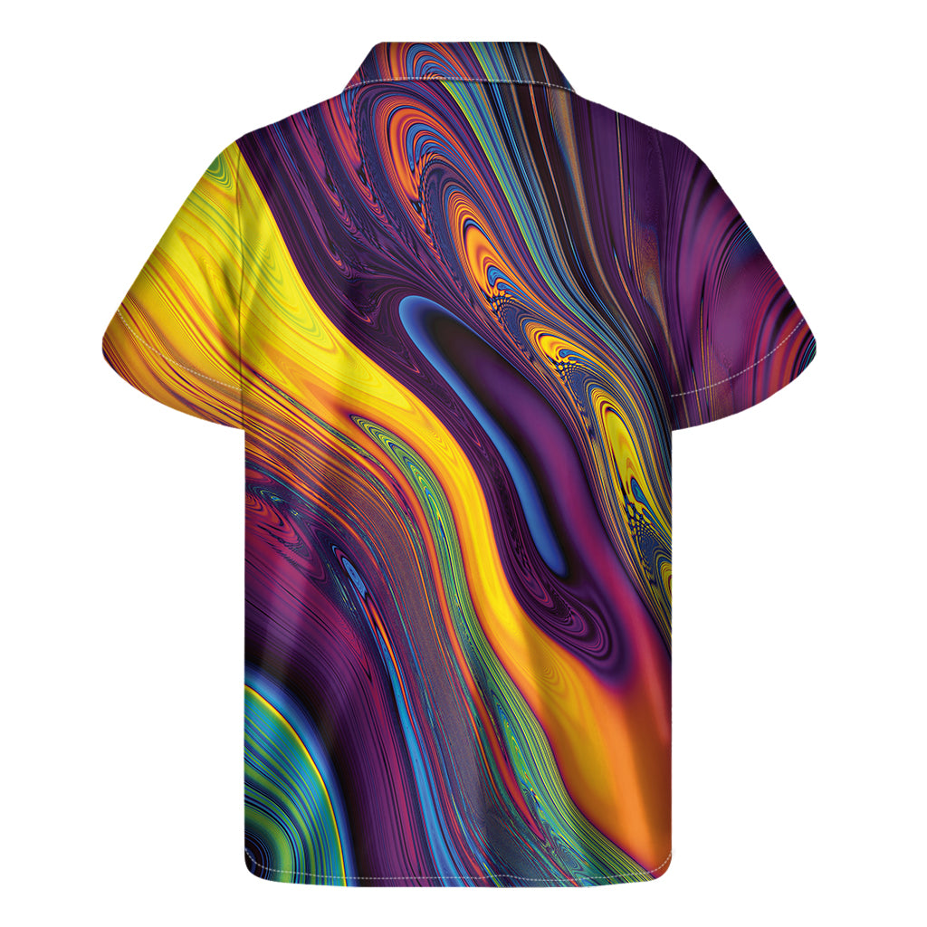 Psychedelic Trippy Fractal Print Men's Short Sleeve Shirt