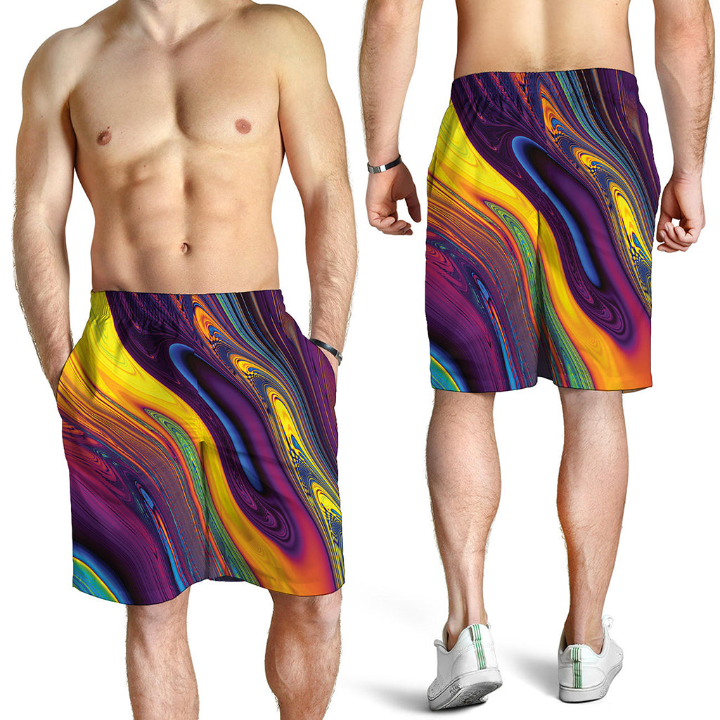 Psychedelic Trippy Fractal Print Men's Shorts