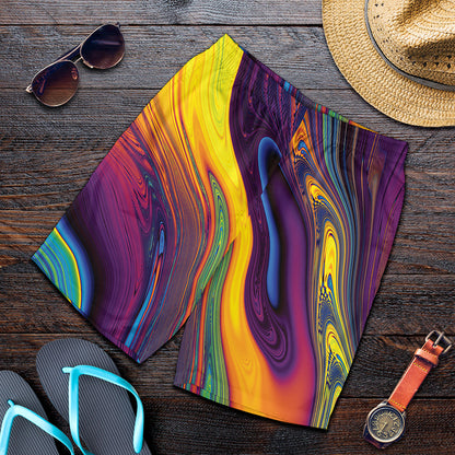 Psychedelic Trippy Fractal Print Men's Shorts