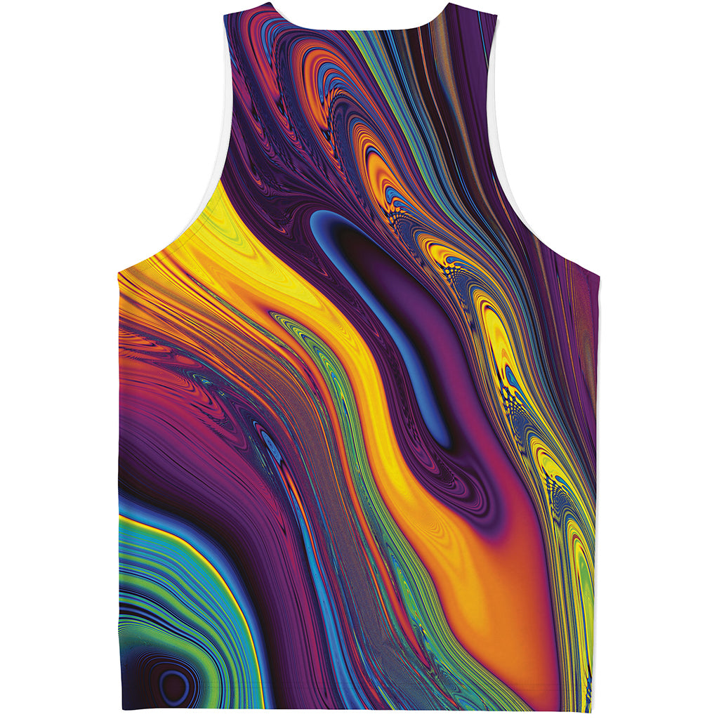 Psychedelic Trippy Fractal Print Men's Tank Top