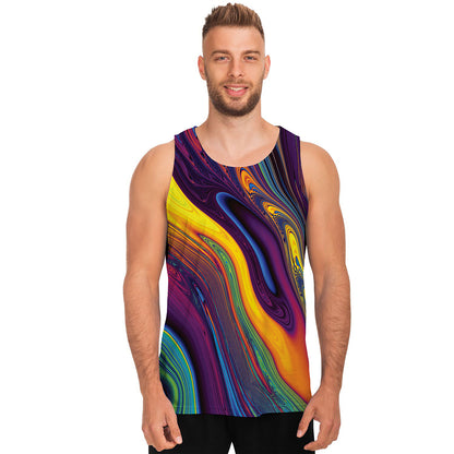 Psychedelic Trippy Fractal Print Men's Tank Top