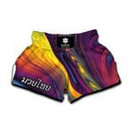 Psychedelic Trippy Fractal Print Muay Thai Boxing Shorts