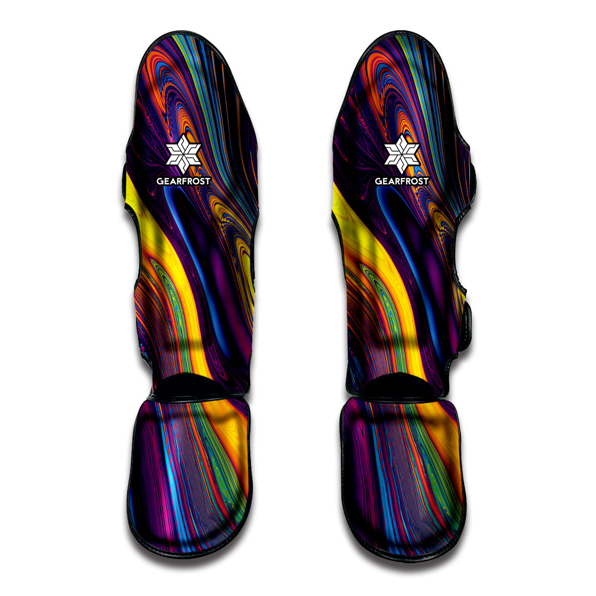 Psychedelic Trippy Fractal Print Muay Thai Shin Guard