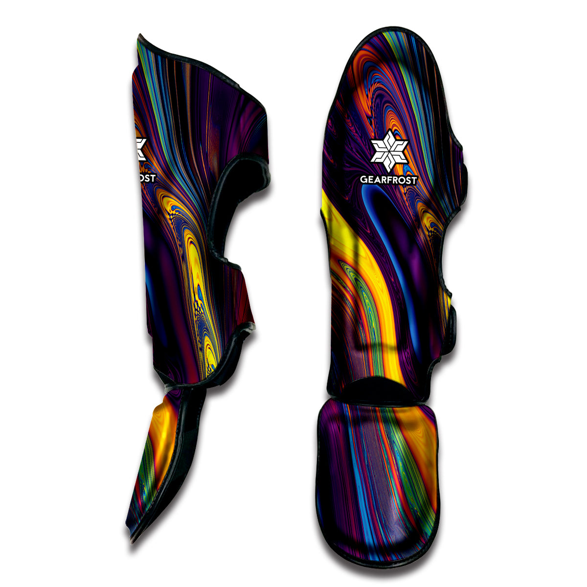Psychedelic Trippy Fractal Print Muay Thai Shin Guard