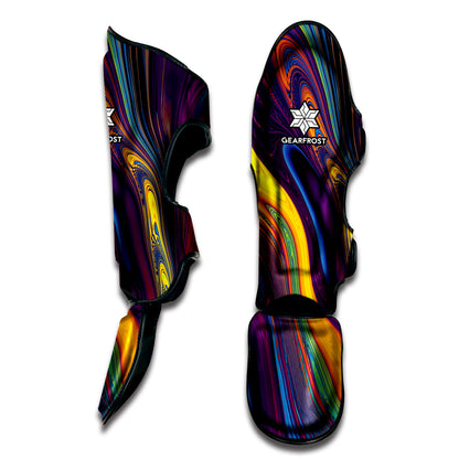 Psychedelic Trippy Fractal Print Muay Thai Shin Guard