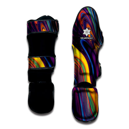 Psychedelic Trippy Fractal Print Muay Thai Shin Guard