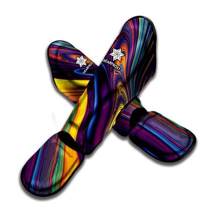Psychedelic Trippy Fractal Print Muay Thai Shin Guard