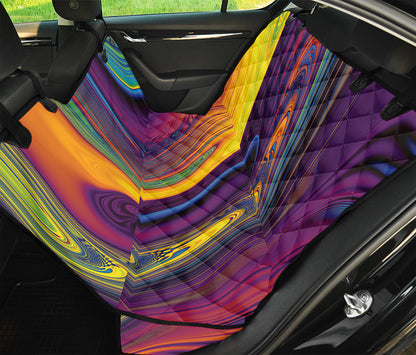 Psychedelic Trippy Fractal Print Pet Car Back Seat Cover
