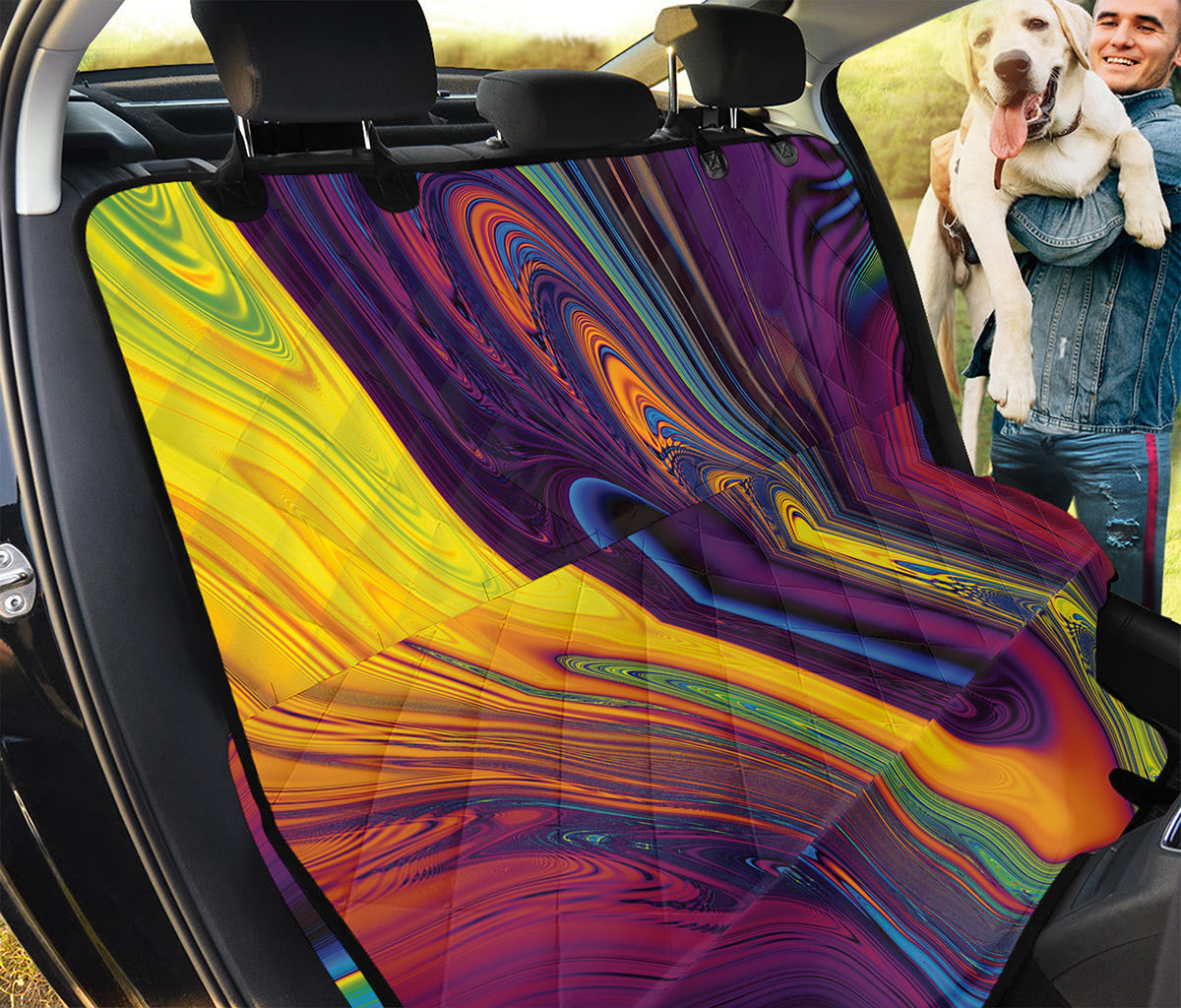 Psychedelic Trippy Fractal Print Pet Car Back Seat Cover