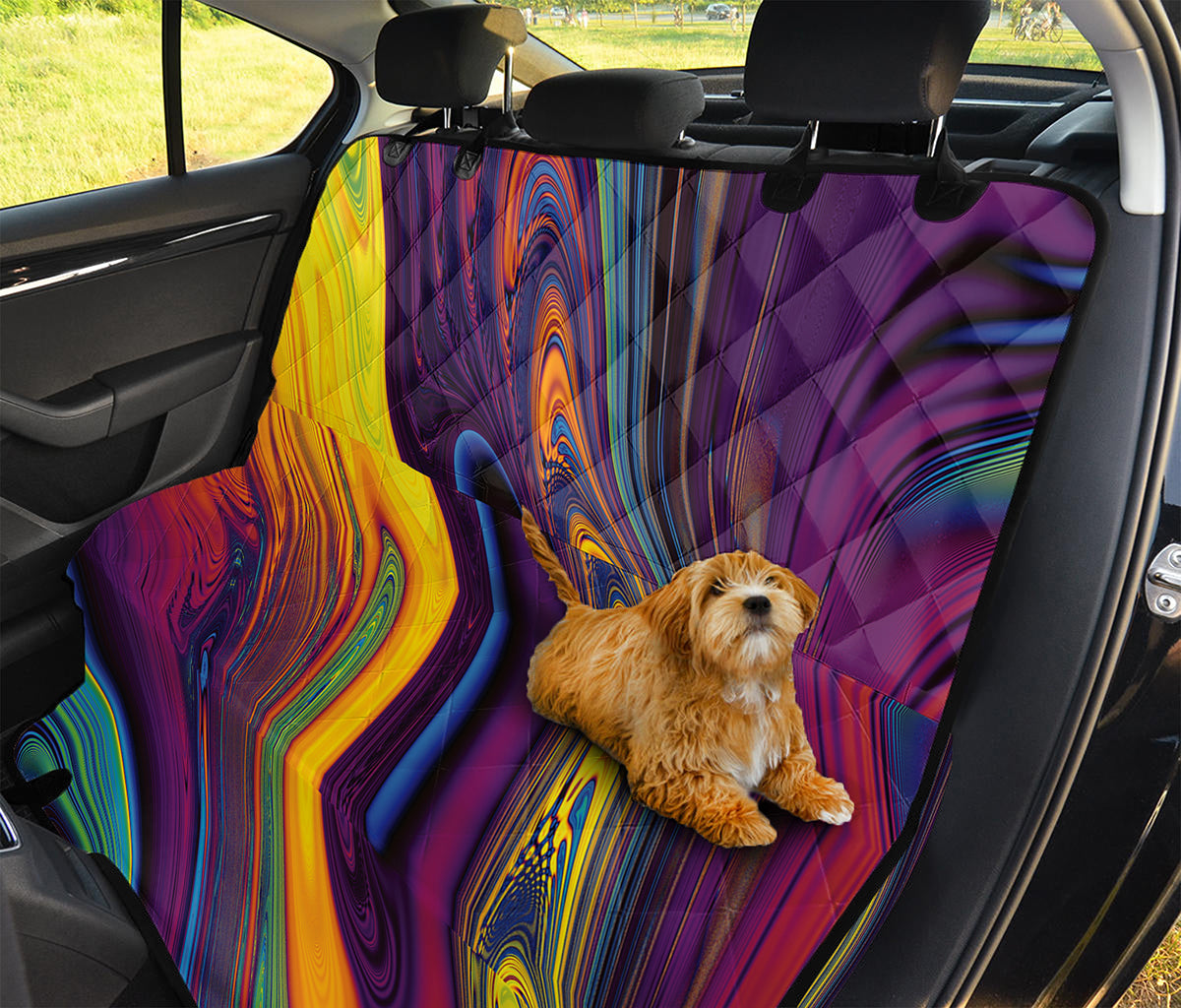 Psychedelic Trippy Fractal Print Pet Car Back Seat Cover