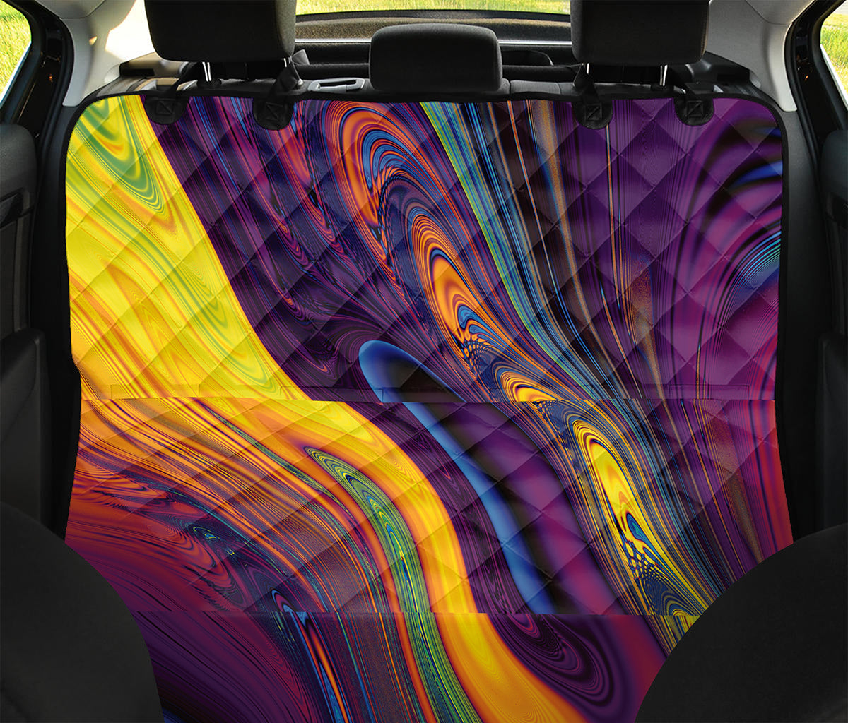 Psychedelic Trippy Fractal Print Pet Car Back Seat Cover