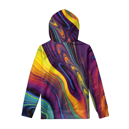 Psychedelic Trippy Fractal Print Pullover Hoodie