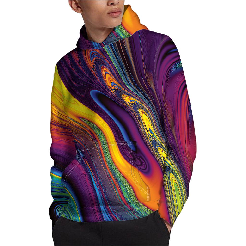 Psychedelic Trippy Fractal Print Pullover Hoodie