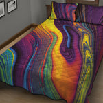 Psychedelic Trippy Fractal Print Quilt Bed Set