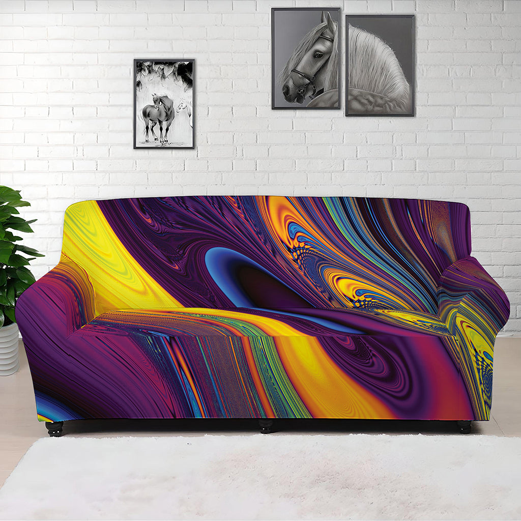 Psychedelic Trippy Fractal Print Sofa Cover