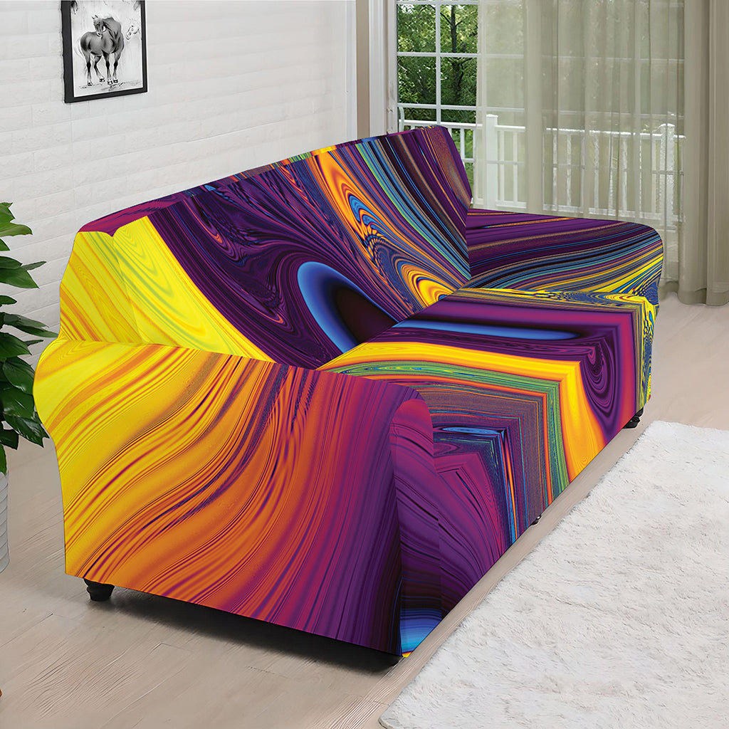 Psychedelic Trippy Fractal Print Sofa Cover