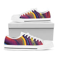 Psychedelic Trippy Fractal Print White Low Top Sneakers
