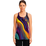 Psychedelic Trippy Fractal Print Women's Racerback Tank Top