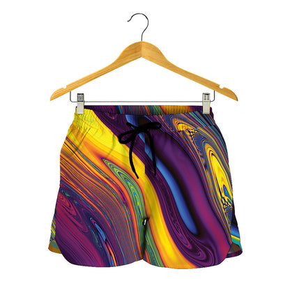 Psychedelic Trippy Fractal Print Women's Shorts