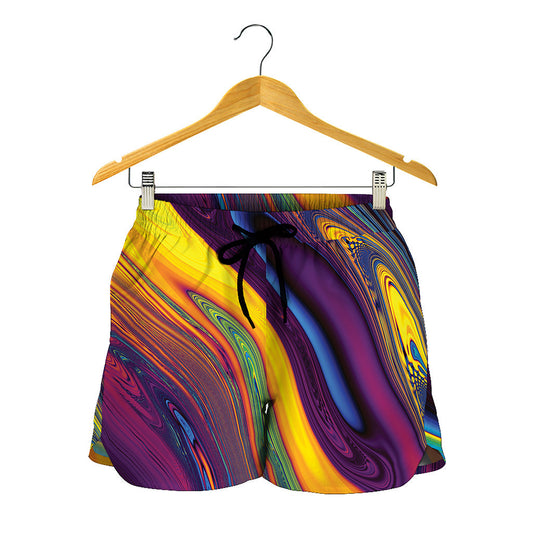 Psychedelic Trippy Fractal Print Women's Shorts