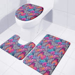 Psychedelic Tropical Aloha Pattern Print 3 Piece Bath Mat Set