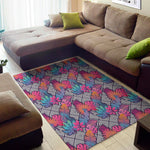 Psychedelic Tropical Aloha Pattern Print Area Rug
