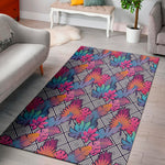 Psychedelic Tropical Aloha Pattern Print Area Rug