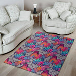 Psychedelic Tropical Aloha Pattern Print Area Rug