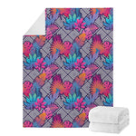 Psychedelic Tropical Aloha Pattern Print Blanket