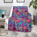 Psychedelic Tropical Aloha Pattern Print Blanket