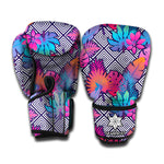 Psychedelic Tropical Aloha Pattern Print Boxing Gloves
