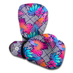 Psychedelic Tropical Aloha Pattern Print Boxing Gloves