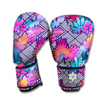 Psychedelic Tropical Aloha Pattern Print Boxing Gloves