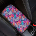 Psychedelic Tropical Aloha Pattern Print Car Center Console Cover