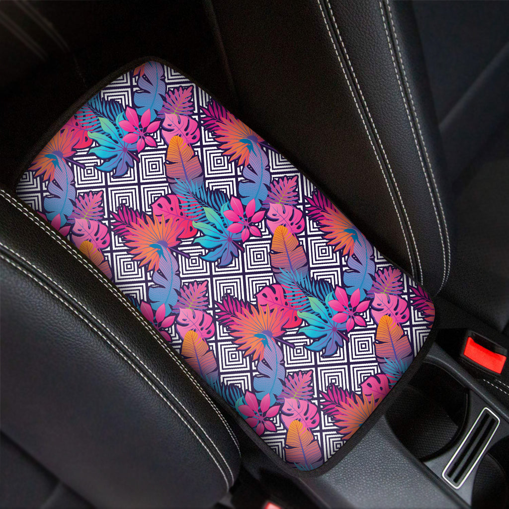 Psychedelic Tropical Aloha Pattern Print Car Center Console Cover