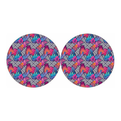 Psychedelic Tropical Aloha Pattern Print Car Coasters