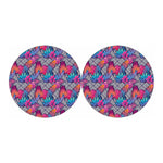 Psychedelic Tropical Aloha Pattern Print Car Coasters