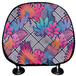 Psychedelic Tropical Aloha Pattern Print Car Headrest Covers