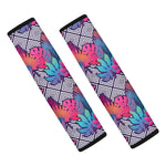 Psychedelic Tropical Aloha Pattern Print Car Seat Belt Covers