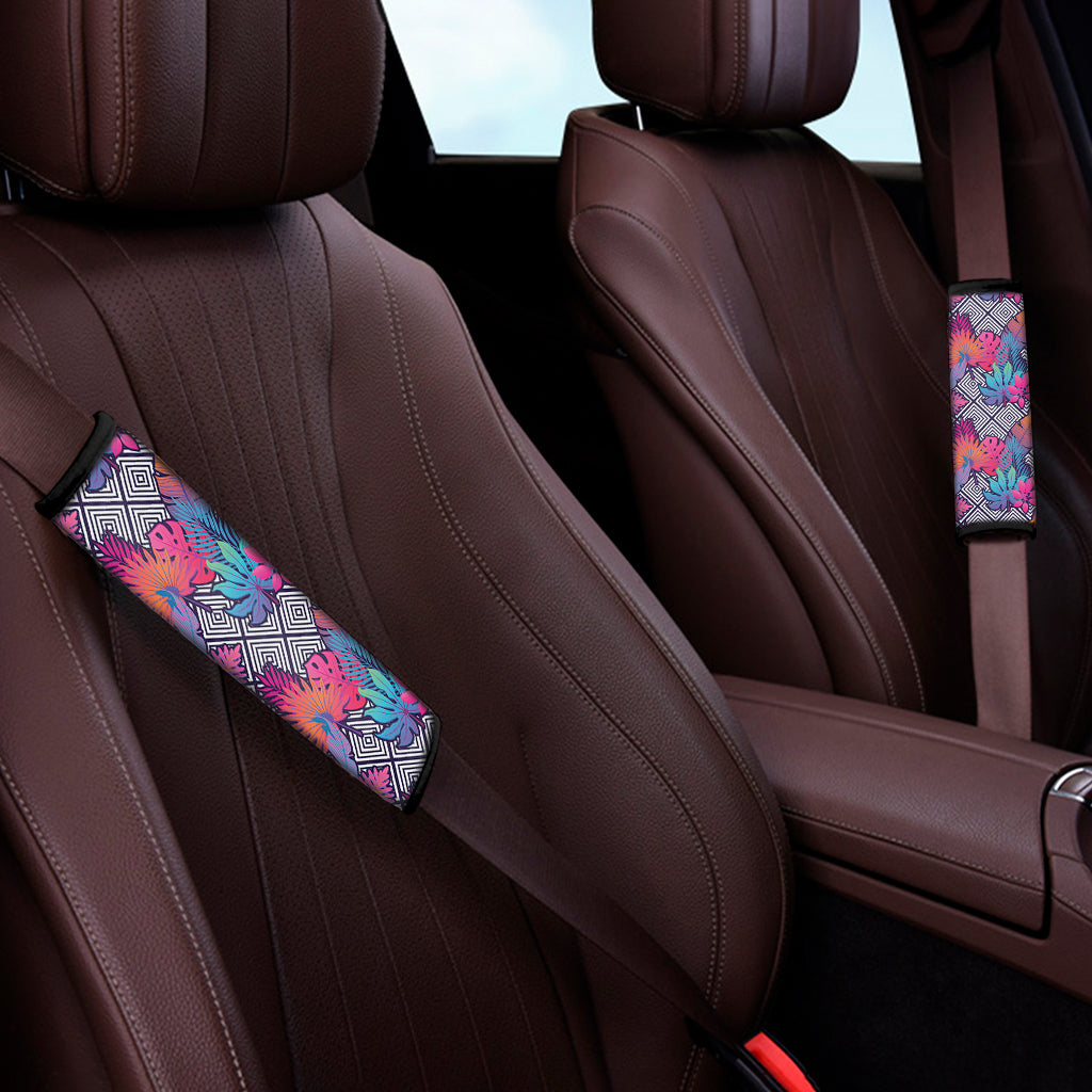 Psychedelic Tropical Aloha Pattern Print Car Seat Belt Covers