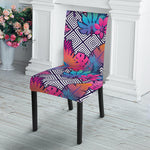 Psychedelic Tropical Aloha Pattern Print Dining Chair Slipcover